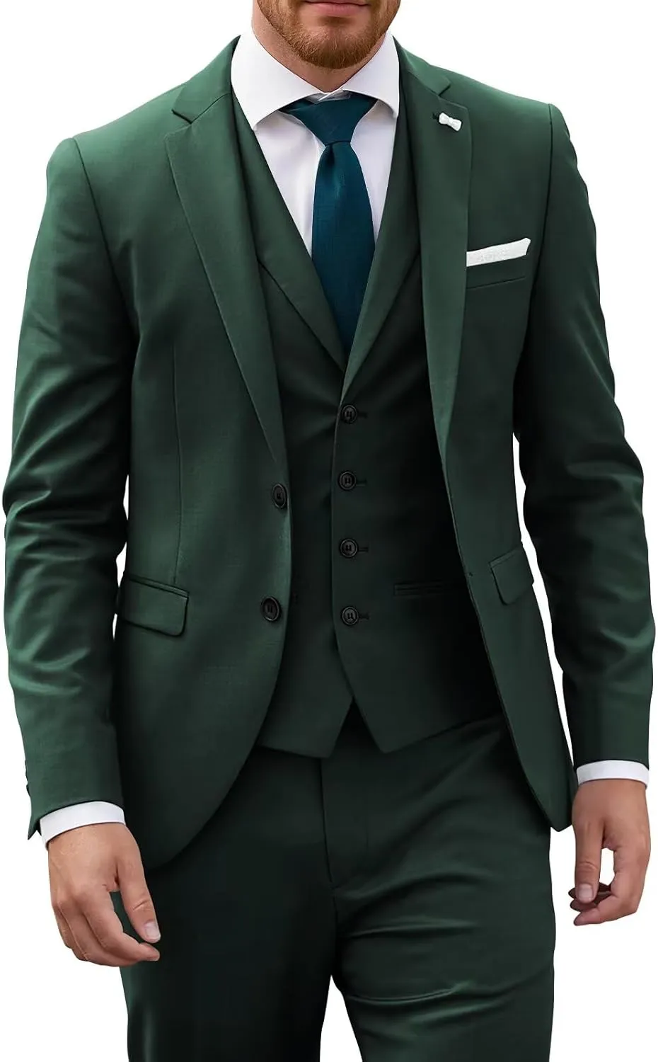 3 Piece Mens Suit Regular Fit Wedding Suit Prom Formal Suits for Men Business Suits Jacket Vest Pants Set