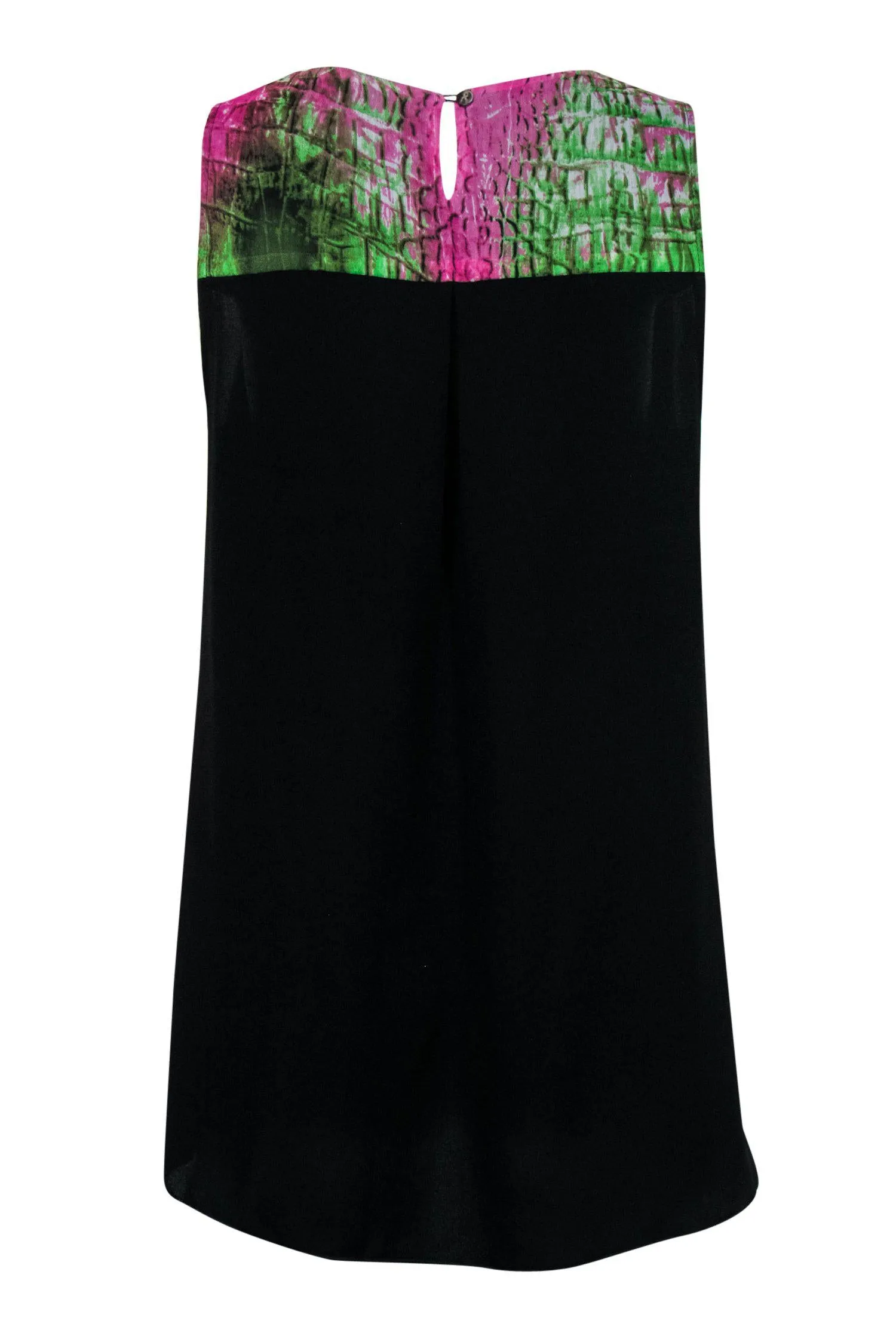 Alberto Makali - Pink & Green Reptile Print High-Low Tank Sz L