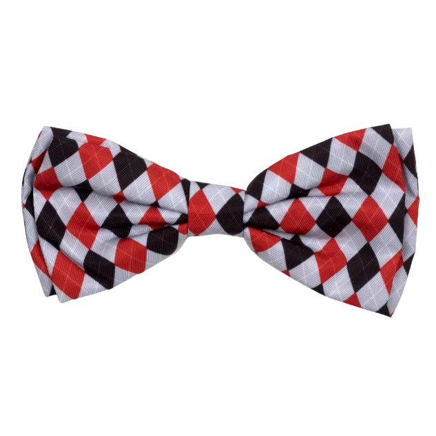Bow Tie | Preppy Argyle Red