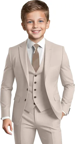 Boys' Formal Suit Set Slim Fit Kids Formal Suits Toddler Tuxedo Wedding Prom Classic Outfit for Teen