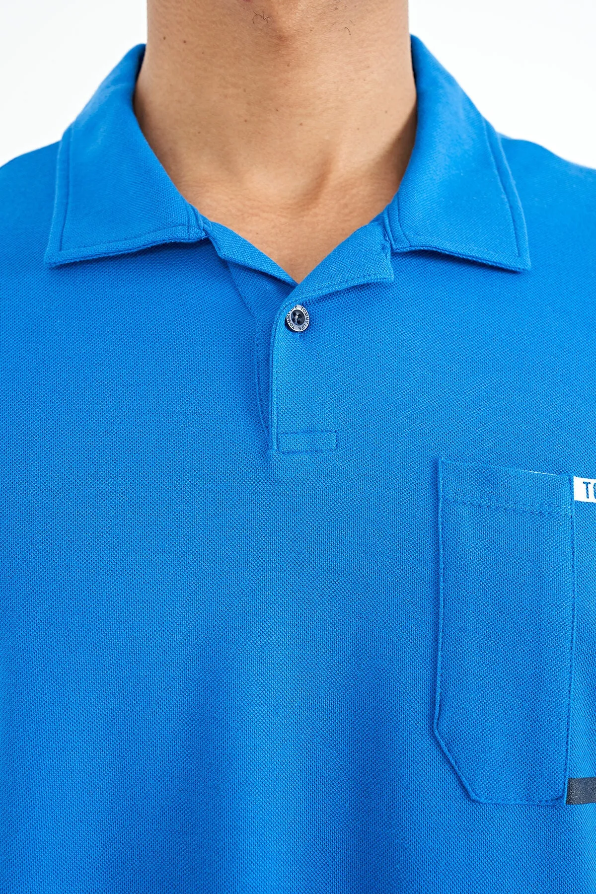 cep detayli baskili standart kalip polo yaka erkek t-shirt - 88241
