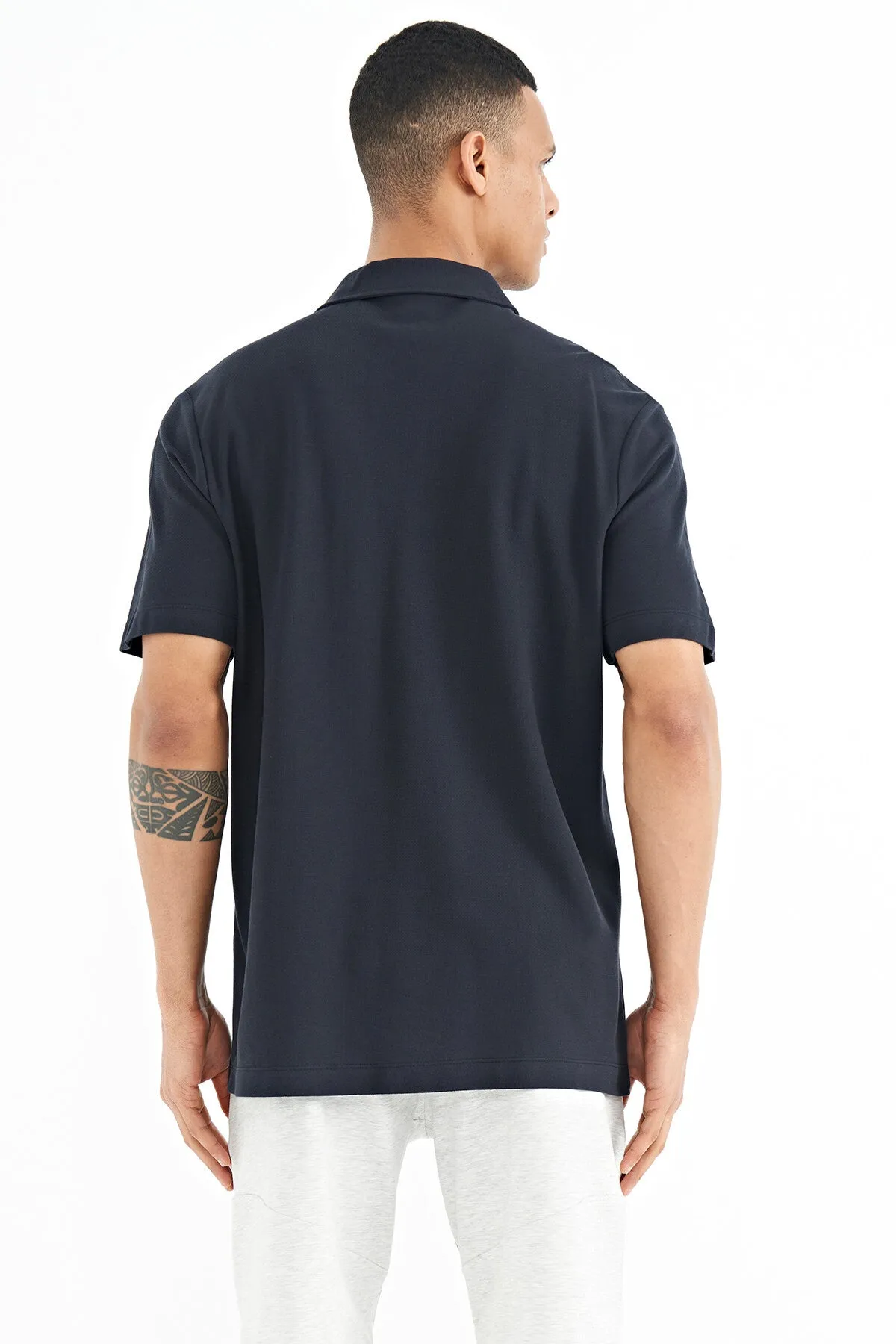 cep detayli baskili standart kalip polo yaka erkek t-shirt - 88241
