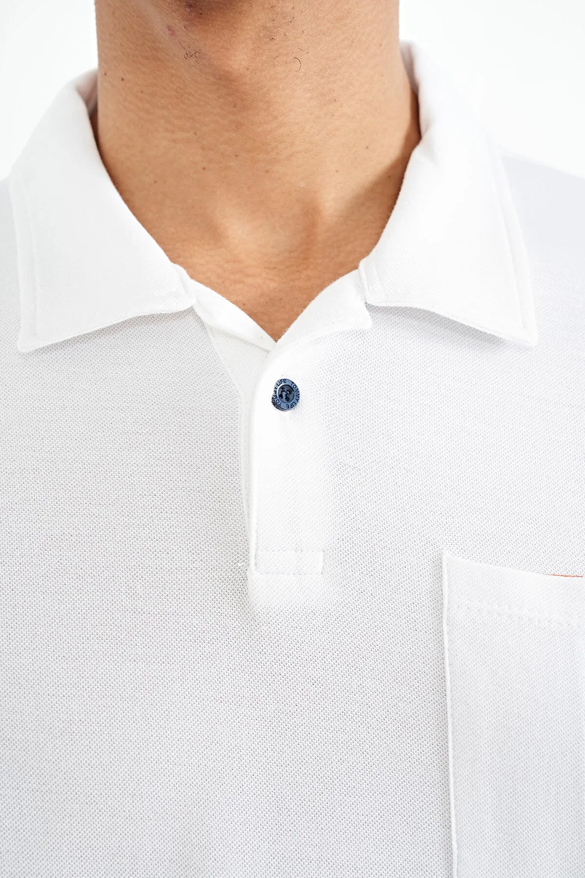 cep detayli baskili standart kalip polo yaka erkek t-shirt - 88241