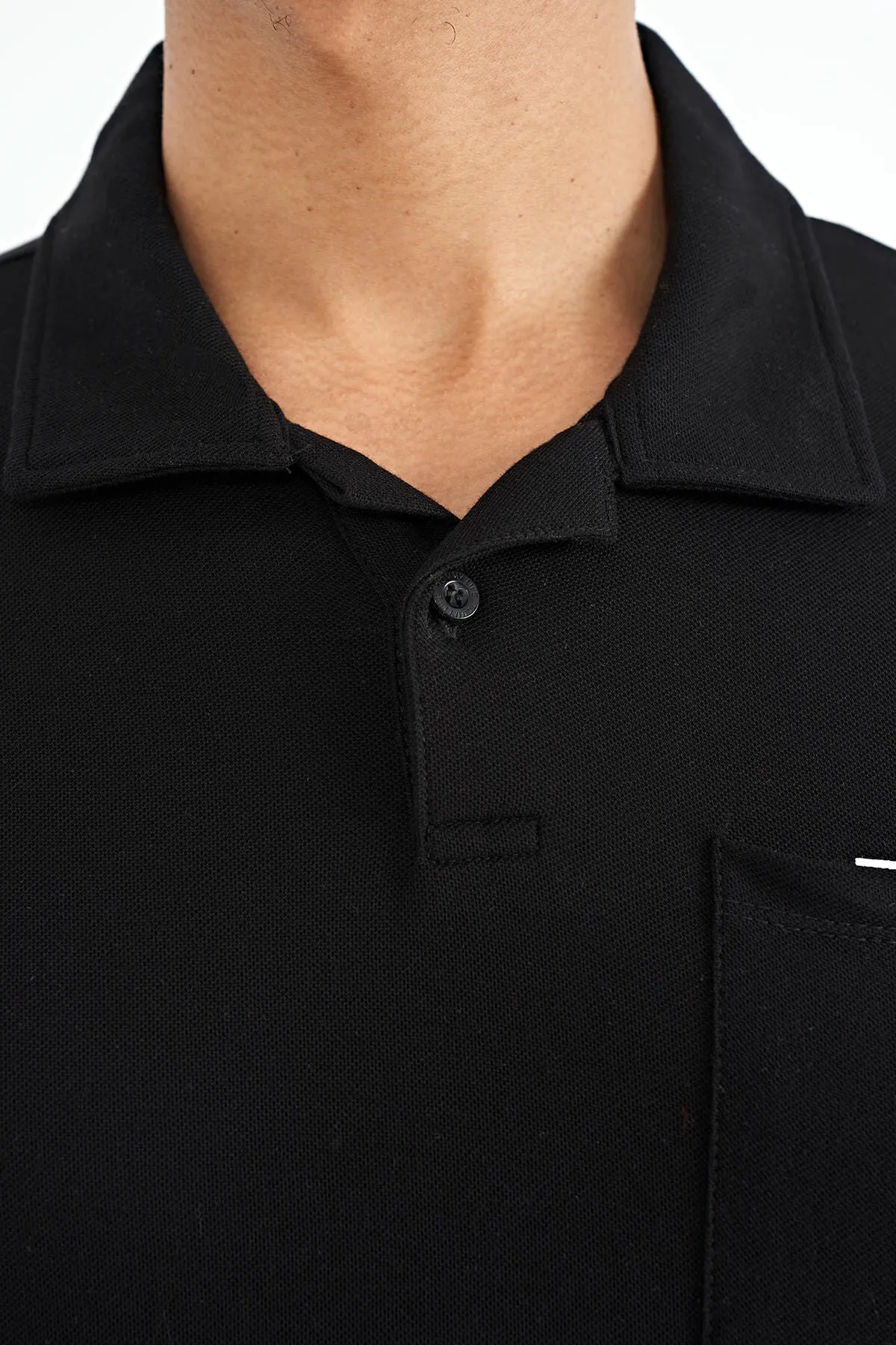 cep detayli baskili standart kalip polo yaka erkek t-shirt - 88241
