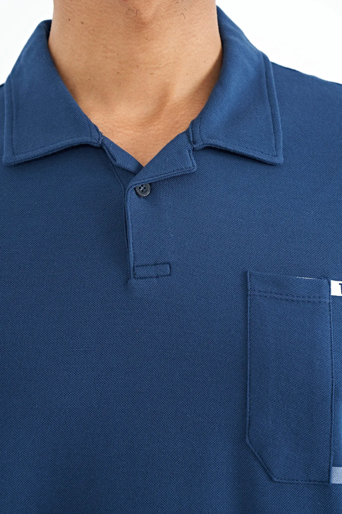 cep detayli baskili standart kalip polo yaka erkek t-shirt - 88241
