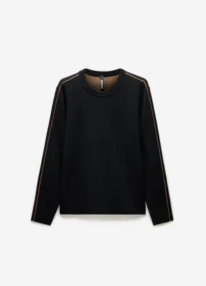 Chainstitched Relaxed Sweater Black
