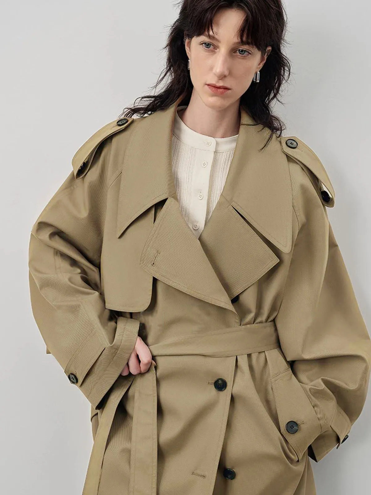 Chicmy-Winter Outfits Christmas Thanksgiving Gift New Year's Eve Outfits Streetwear Fashion Lapel Loose Belted Trench Coat