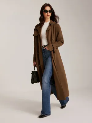 Chicmy-Winter Outfits Christmas Thanksgiving Gift New Year's Eve Outfits Streetwear Fashion Suede Belted Button Long Trench Coat