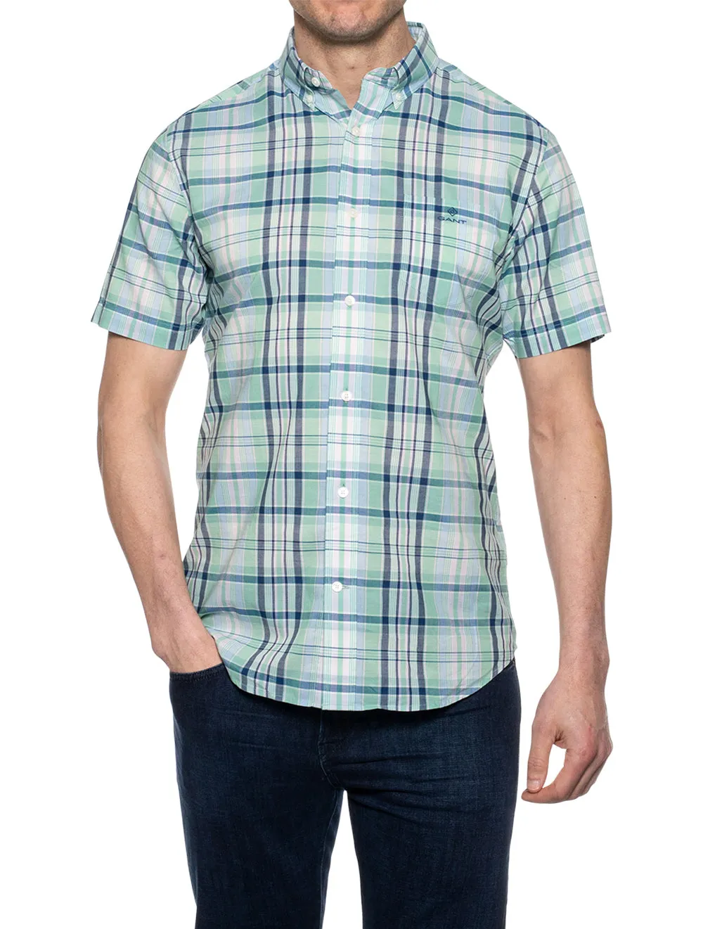 Colourful Check Shortsleeve Shirt Absinthe Green