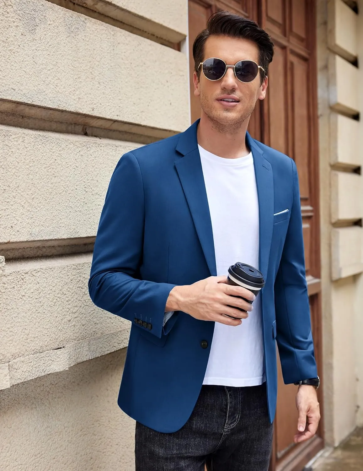 COOFANDY Men's Casual Blazer Slim Fit Sport Coat Suit Jacket Lightweight Two Button Blazer Jacket