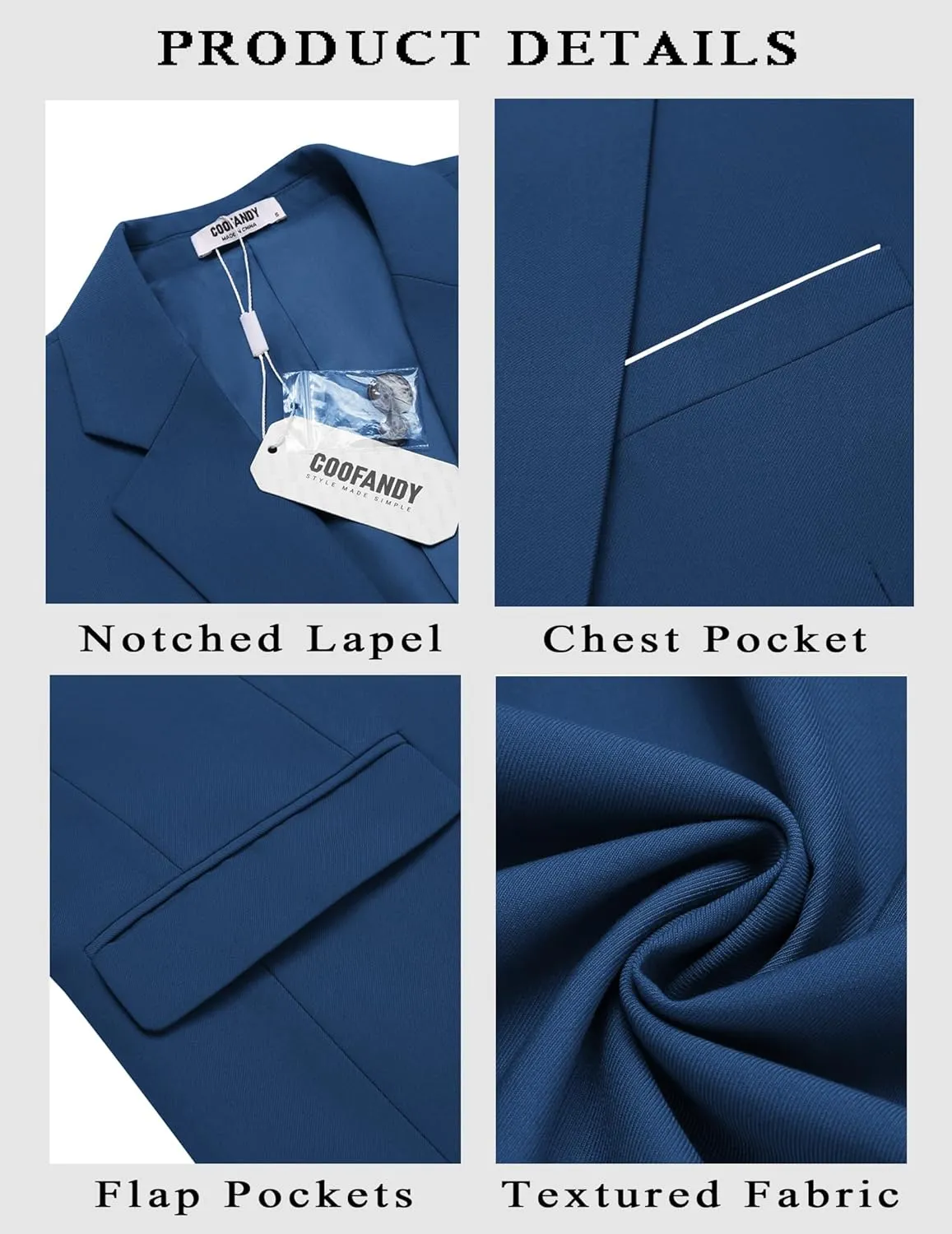 COOFANDY Men's Casual Blazer Slim Fit Sport Coat Suit Jacket Lightweight Two Button Blazer Jacket