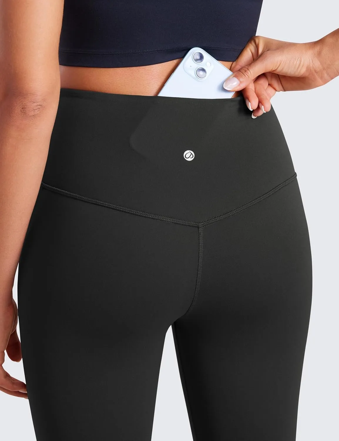 CRZ YOGA Butterluxe High Waist Mini Flared Leggings for Women 30" / 31.5" - Bootcut Yoga Pants with Pocket Casual Lounge