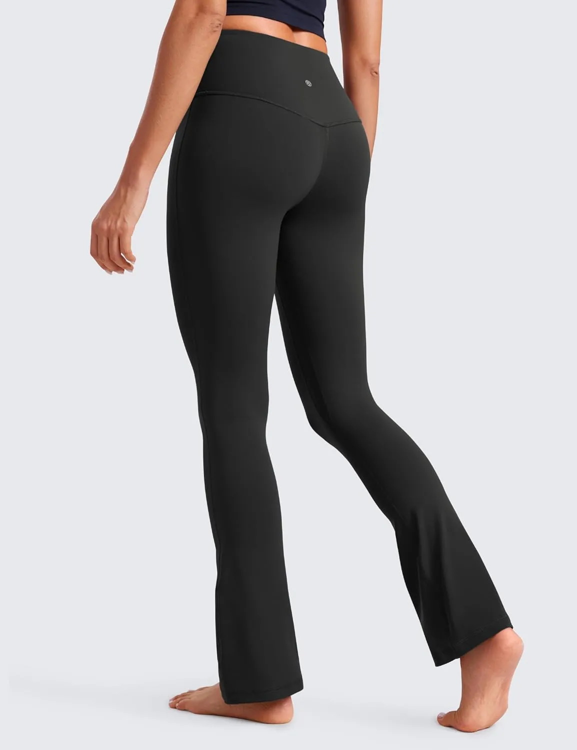 CRZ YOGA Butterluxe High Waist Mini Flared Leggings for Women 30" / 31.5" - Bootcut Yoga Pants with Pocket Casual Lounge