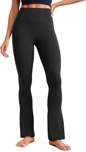CRZ YOGA Butterluxe High Waist Mini Flared Leggings for Women 30" / 31.5" - Bootcut Yoga Pants with Pocket Casual Lounge