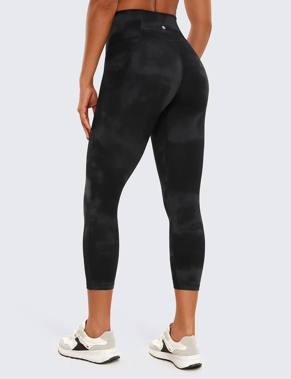 CRZ YOGA Womens Butterluxe Workout Yoga Capri Leggings 23 Inches - High Waist Crop Pants with Pockets Buttery Soft Gym