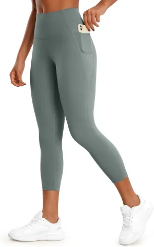 CRZ YOGA Womens Butterluxe Workout Yoga Capri Leggings 23 Inches - High Waist Crop Pants with Pockets Buttery Soft Gym