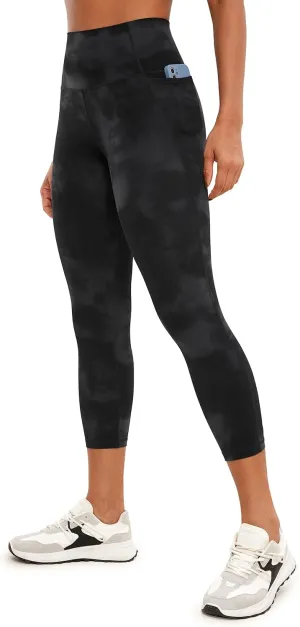 CRZ YOGA Womens Butterluxe Workout Yoga Capri Leggings 23 Inches - High Waist Crop Pants with Pockets Buttery Soft Gym