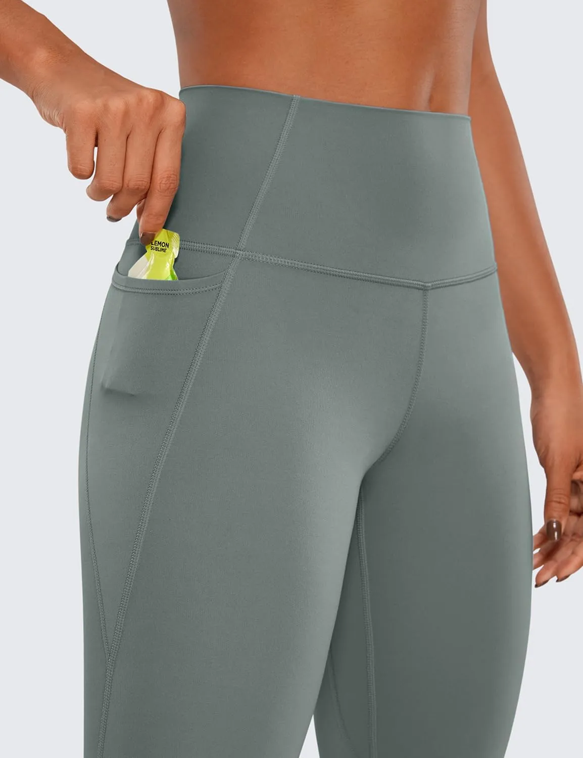 CRZ YOGA Womens Butterluxe Workout Yoga Capri Leggings 23 Inches - High Waist Crop Pants with Pockets Buttery Soft Gym
