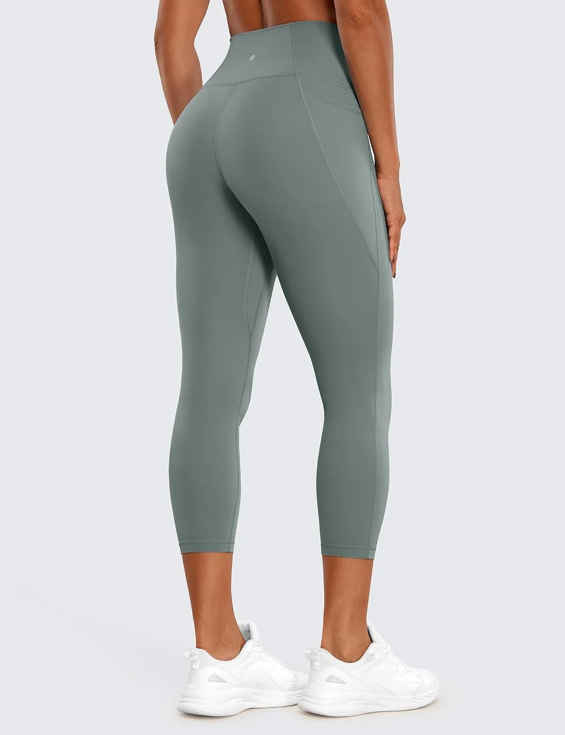 CRZ YOGA Womens Butterluxe Workout Yoga Capri Leggings 23 Inches - High Waist Crop Pants with Pockets Buttery Soft Gym