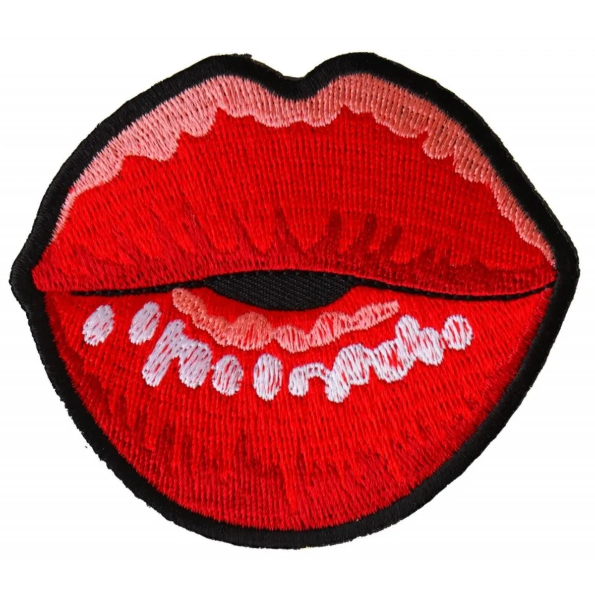 Daniel Smart Kissing Lips Novelty Embroidered Iron on Patch, 3 x 2.7 inches