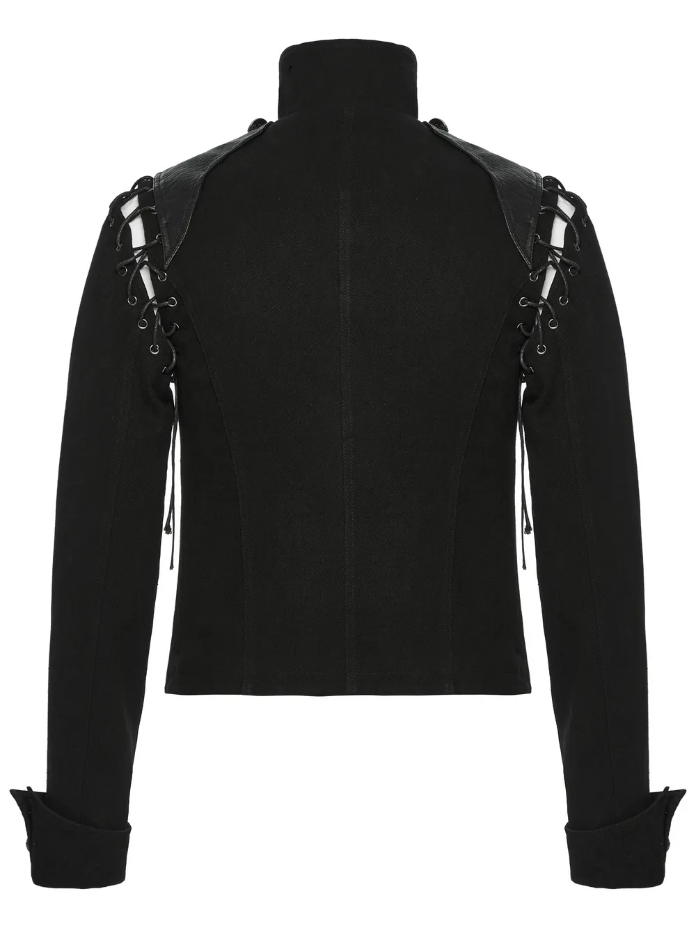 Detachable Sleeved Punk Military Jacket with Vintage Buttons