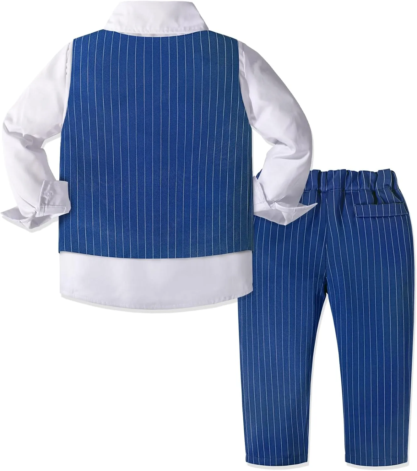 Dinysuos Boys Suit Set Toddler boy Formal Outfits SlimTuxedo Dresswear for Kids Vest   Pants   Shirt   Bowtie 4-Piece