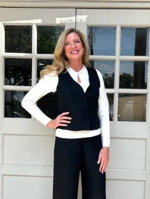 *FINAL SALE* Molly Bracken Woven Button Front Vest