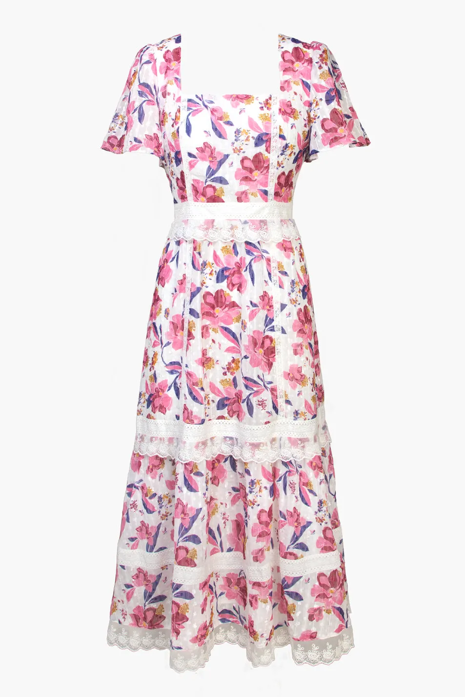 FREIJA LACE INSET MIDI DRESS