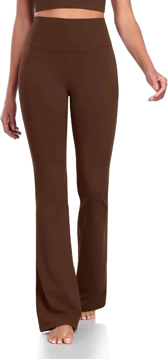 HeyNuts Harmony Flare Leggings 29"/30.5"/32.5"/34.5", High Waisted Tummy Control Wide Leg Bootcut Yoga Pants Lounge Soft