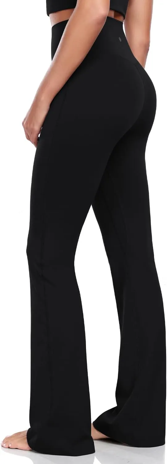 HeyNuts Harmony Flare Leggings 29"/30.5"/32.5"/34.5", High Waisted Tummy Control Wide Leg Bootcut Yoga Pants Lounge Soft