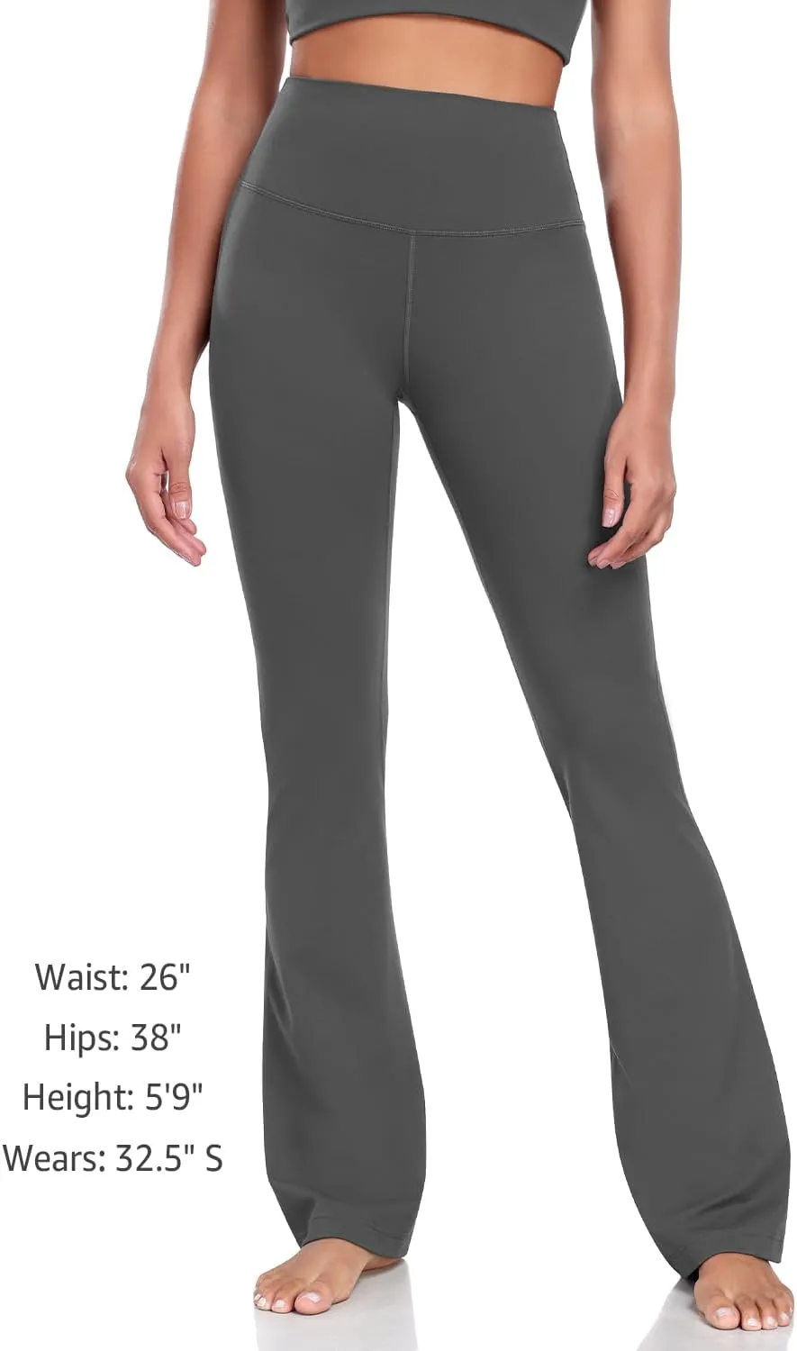 HeyNuts Mellow Flare Leggings 29"/30.5"/32.5"/34.5", High Waisted Tummy Control Wide Leg Bootcut Yoga Pants Lounge Soft