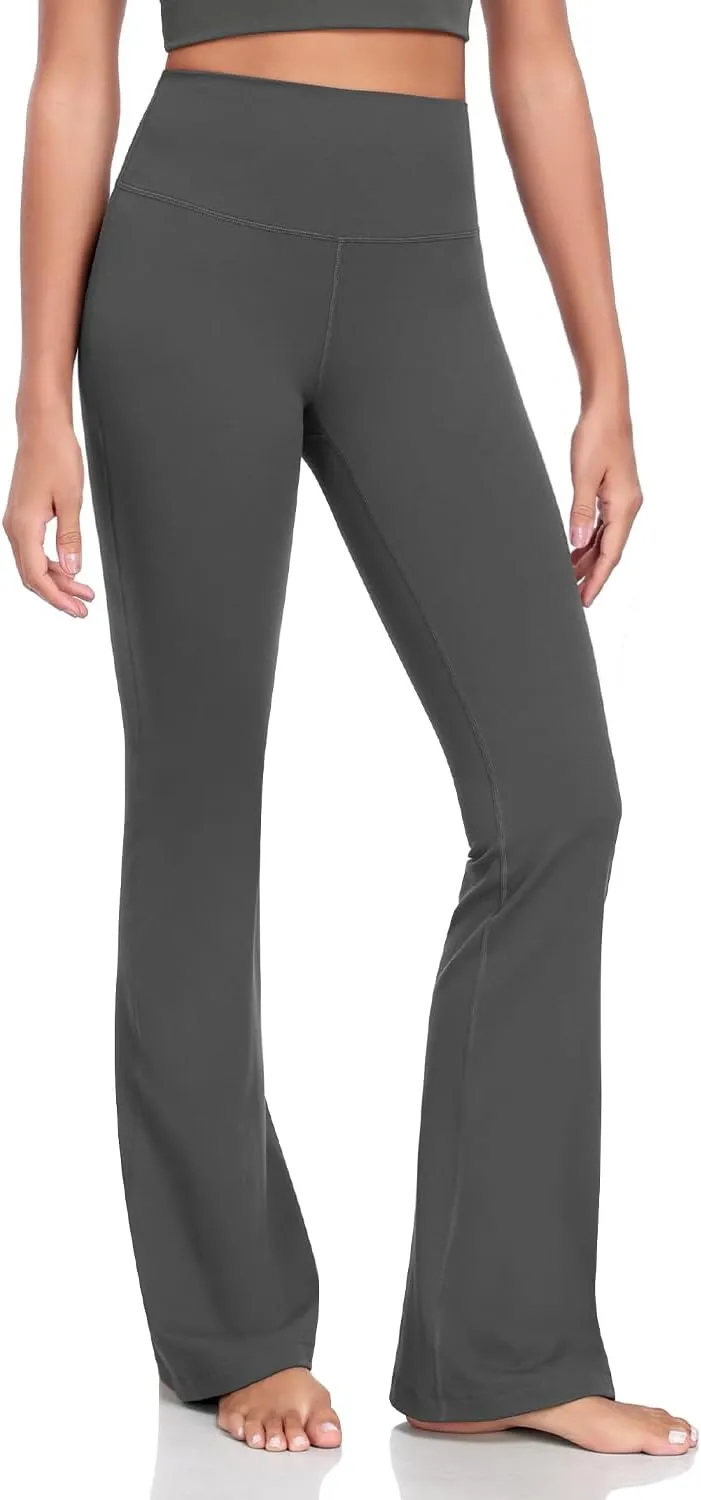 HeyNuts Mellow Flare Leggings 29"/30.5"/32.5"/34.5", High Waisted Tummy Control Wide Leg Bootcut Yoga Pants Lounge Soft
