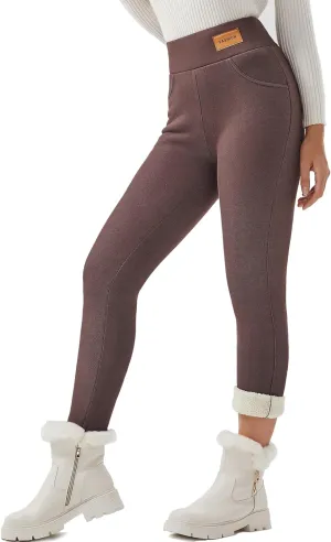 JK SUE JONES Women Winter Warm Thick Leggings Fleece Lined Stretchy Soft Thermal Sherpa Pants High Waist Tights