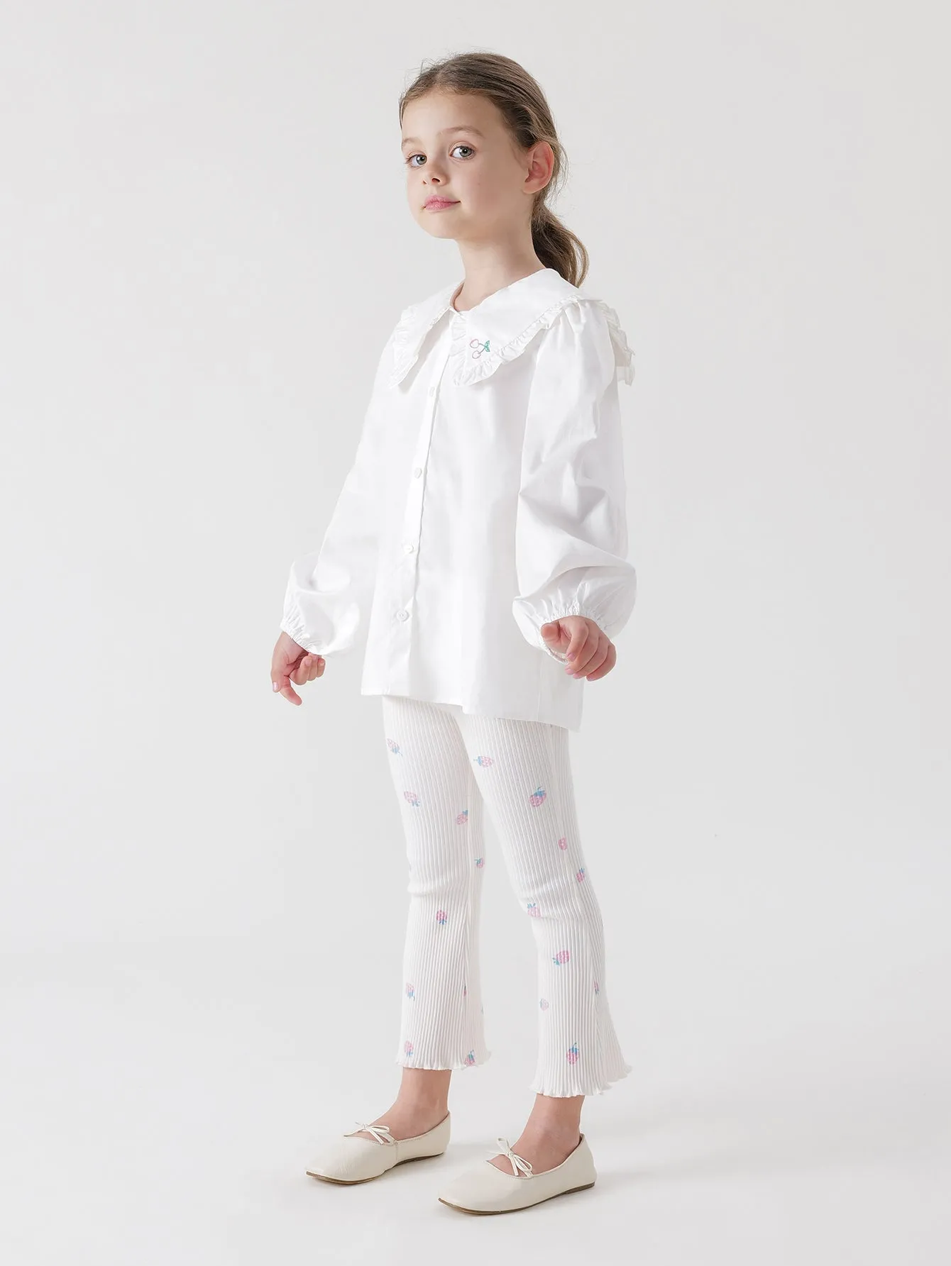MARC & JANIE Girls Large Peter Pan Collar White Shirts 230179