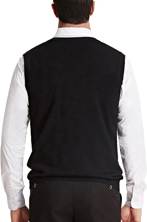 Men's Black Soft V Neck Sweater Vest