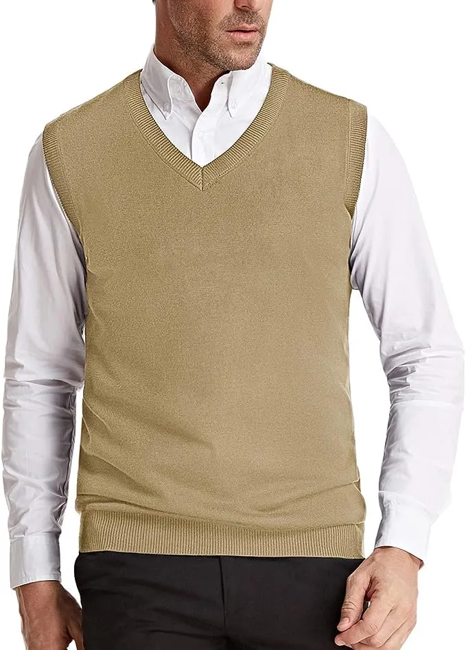 Men's Black Soft V Neck Sweater Vest