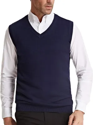 Men's Black Soft V Neck Sweater Vest