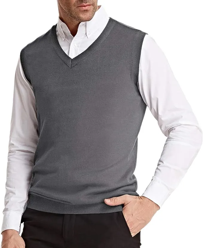 Men's Black Soft V Neck Sweater Vest