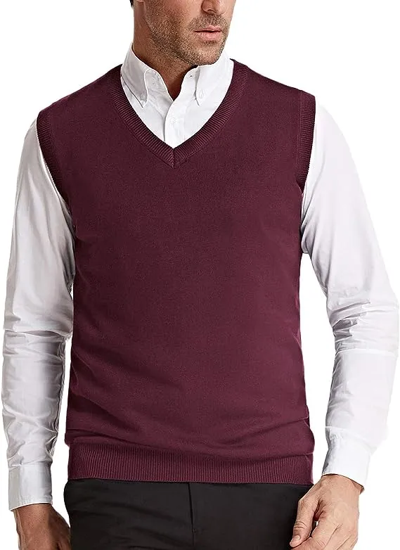 Men's Black Soft V Neck Sweater Vest