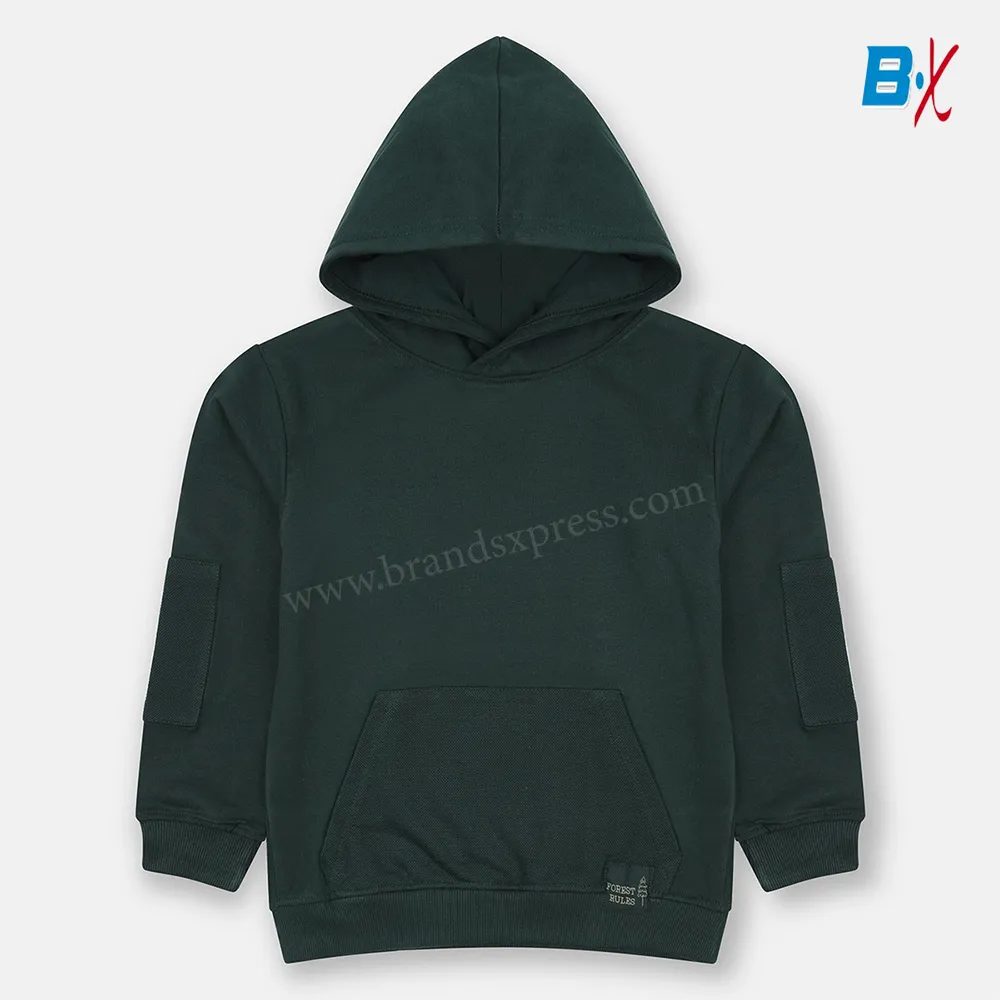 MO Forest Rules Bottle Green Fleece Kangaroo Pocket Hoodie 10140