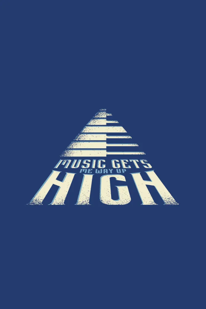 Music Gets Me Way Up High Printed T-shirt for women
