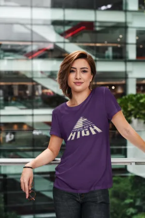 Music Gets Me Way Up High Printed T-shirt for women