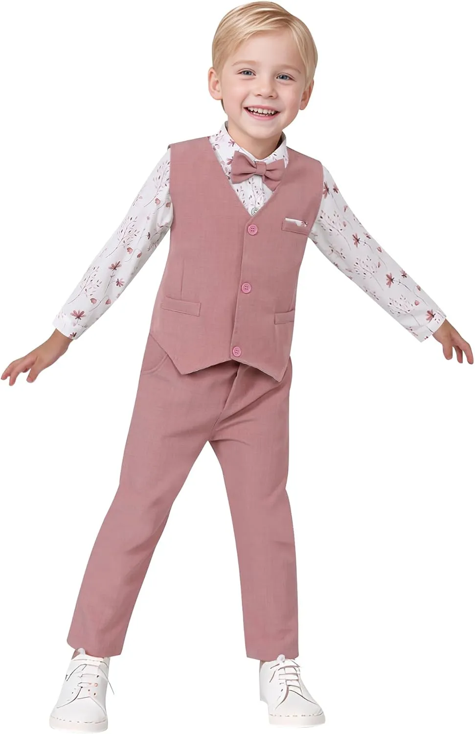 nilikastta Toddler Baby Boy Clothes Suit Gentleman Wedding Outfits Formal Dress Shirt/Bowtie/Vest/Suspender Pants 1-9years