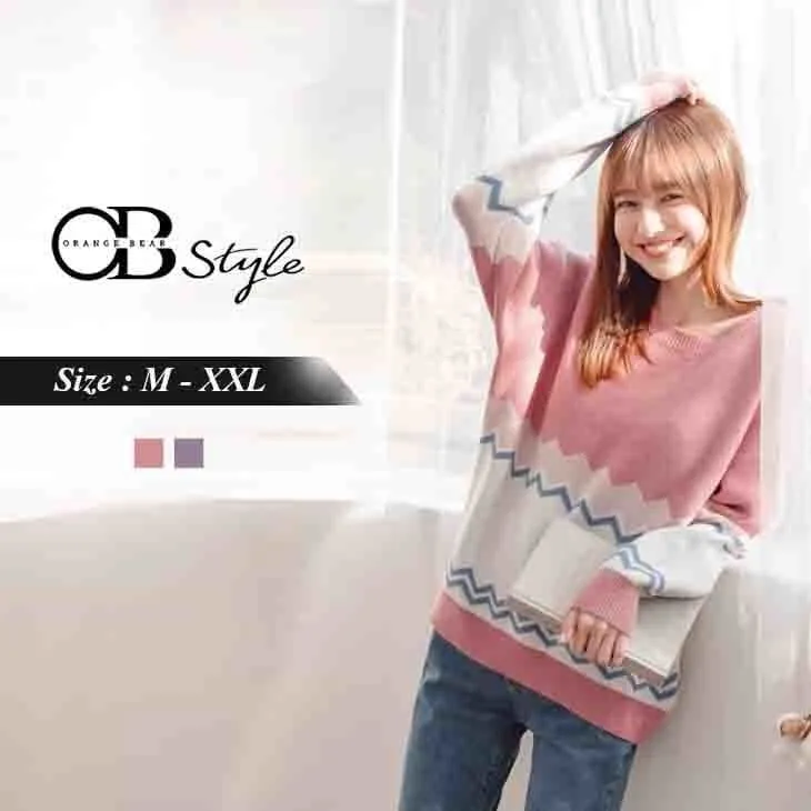 ORANGEBEAR MACAROON KNIT TOTEM SWEATERS