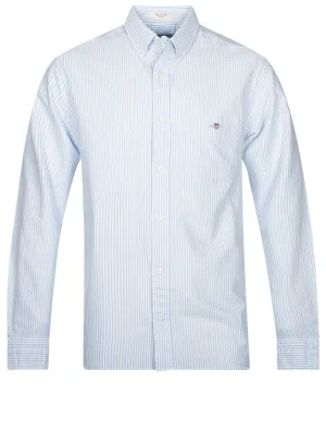 Regular Fit Oxford Banker Stripe Shirt Light Blue