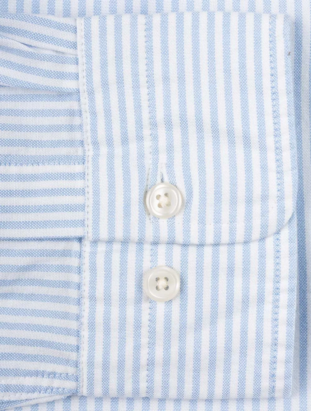 Regular Fit Oxford Banker Stripe Shirt Light Blue