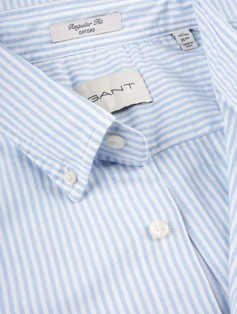 Regular Fit Oxford Banker Stripe Shirt Light Blue