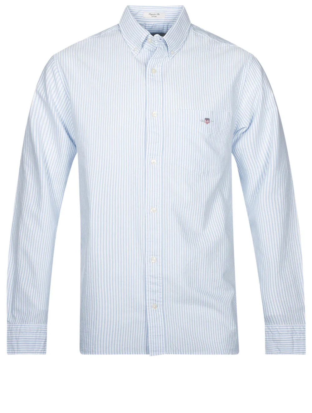 Regular Fit Oxford Banker Stripe Shirt Light Blue