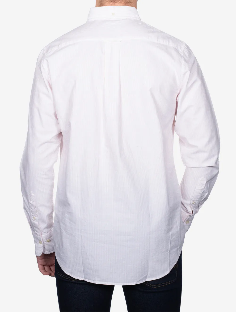 Regular Fit Oxford Banker Stripe Shirt Light Pink