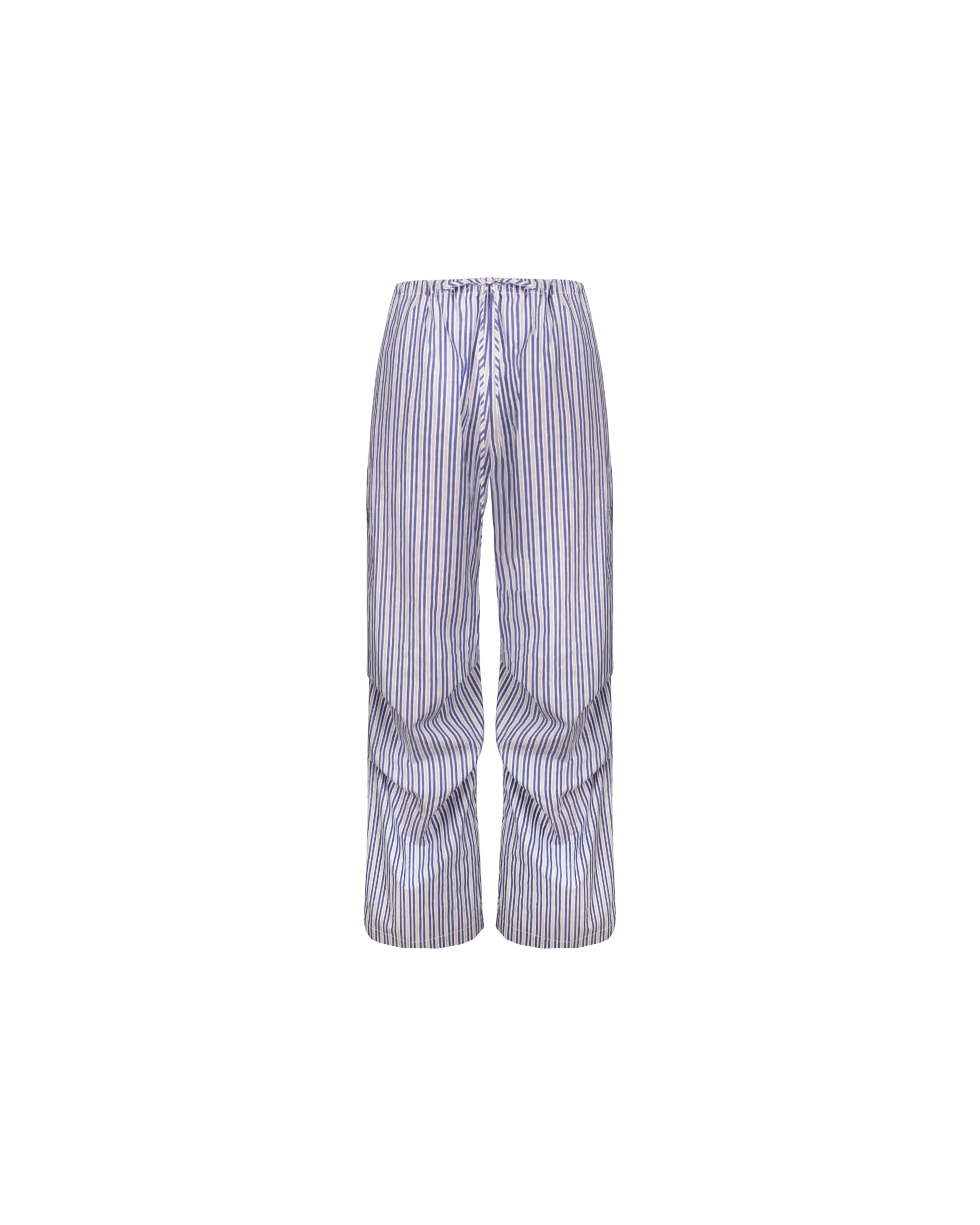 RELAXE TUCK PANT NAVY STRIPE